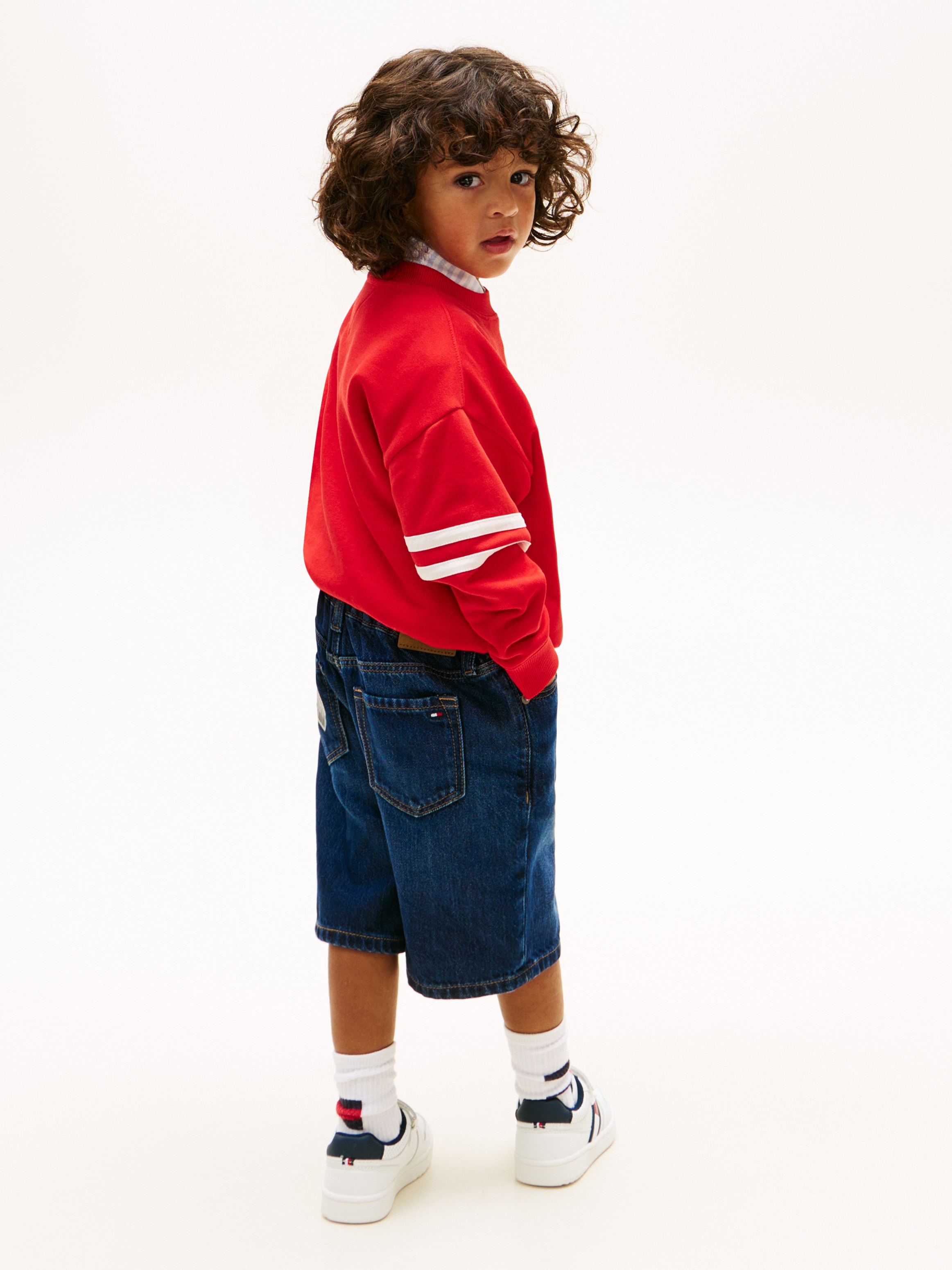 Bermudas com Cintura Ajustável e de Ganga Azul-4