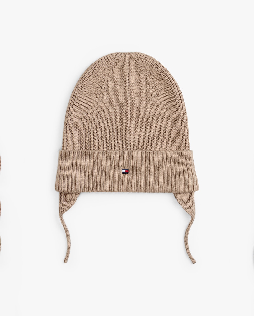 Gorro Debruado com Tapa-Orelhas Bege-1