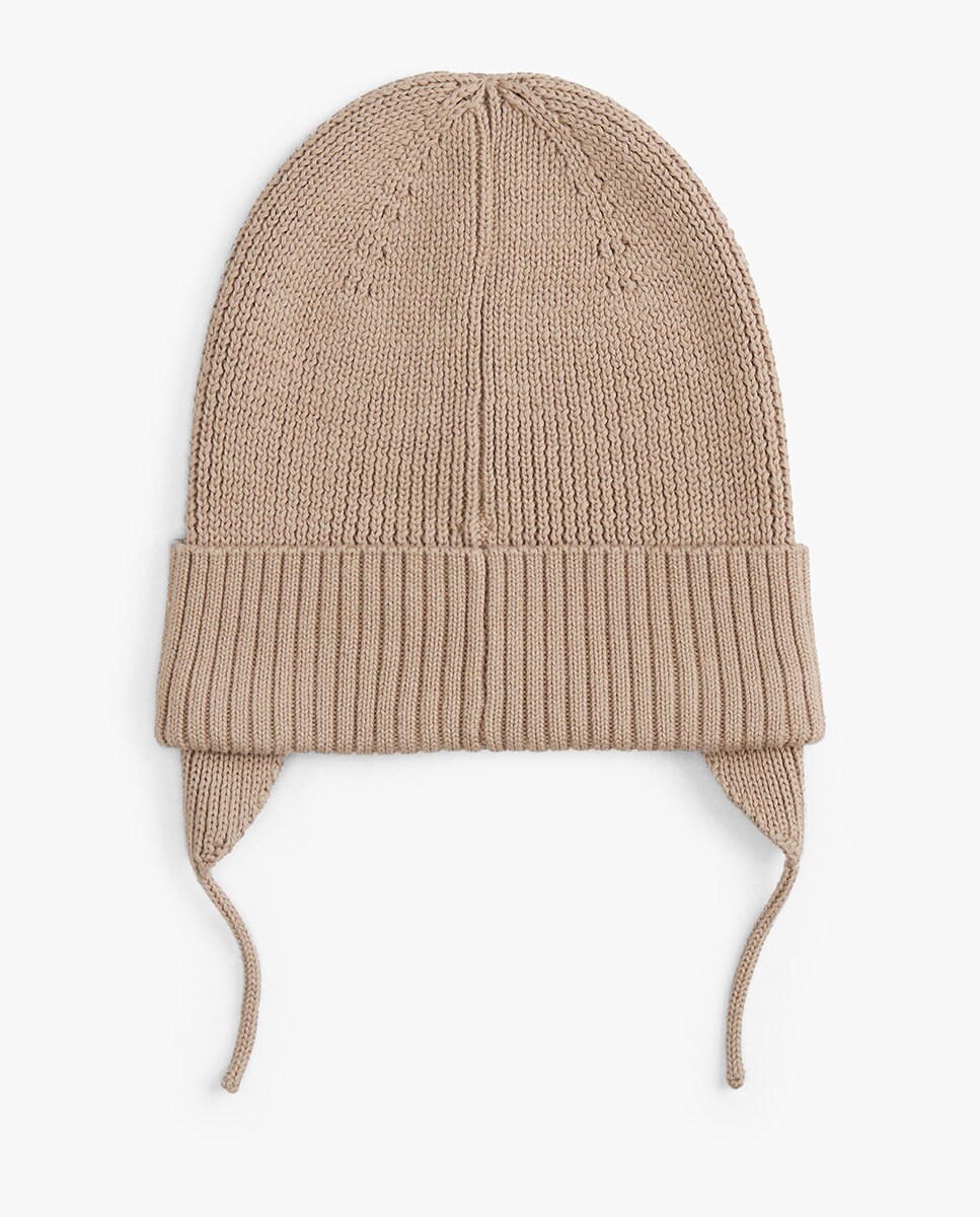 Gorro Debruado com Tapa-Orelhas Bege-2