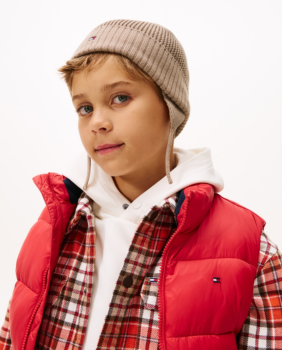 Gorro Debruado com Tapa-Orelhas Bege-5