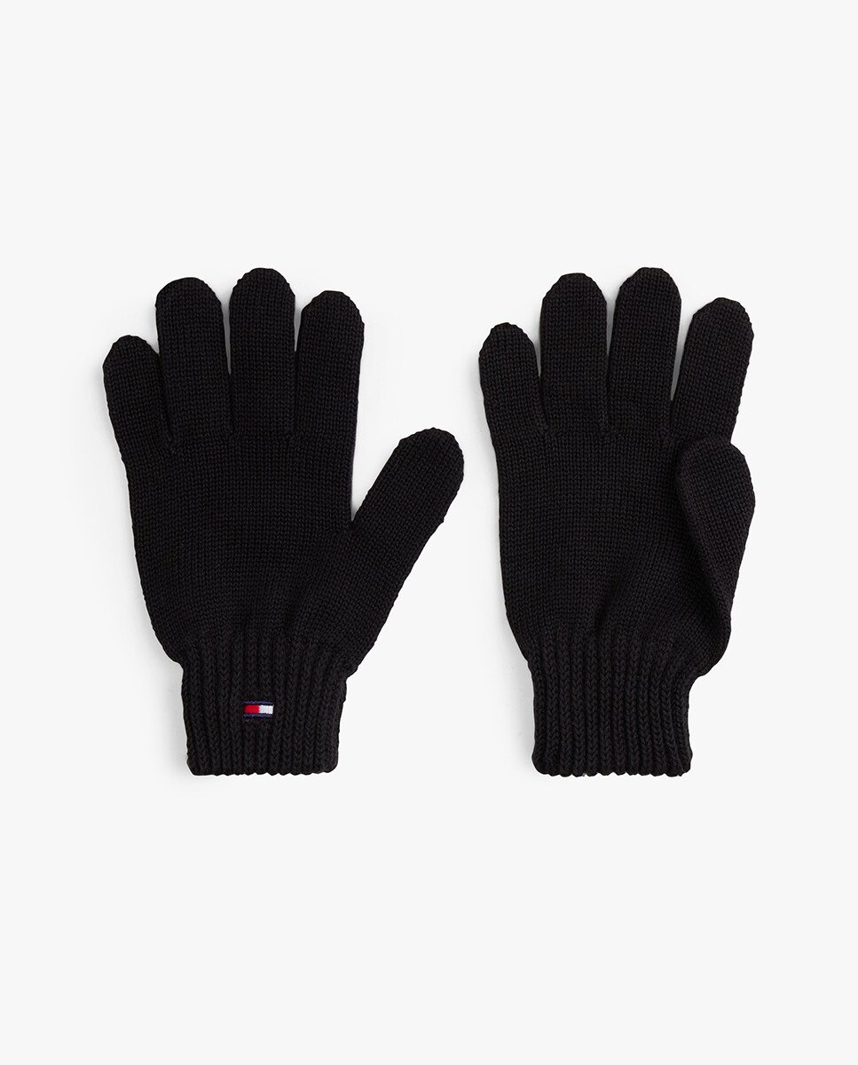 Conjunto de Gorro e Luvas com Bandeira da Marca Bordada Preto-3