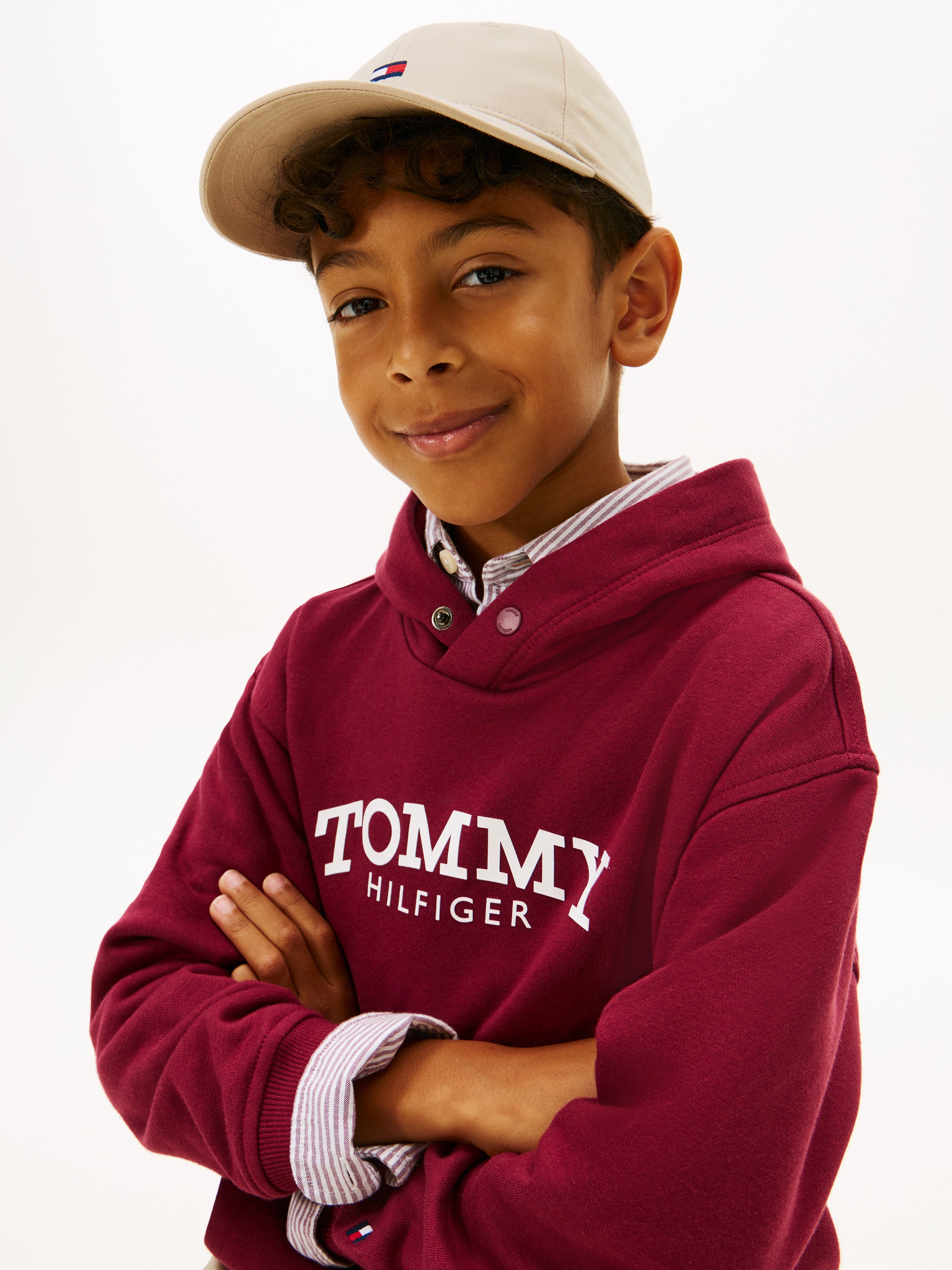 Boné com Bandeira Bordada Tommy Hilfiger Castanho-4