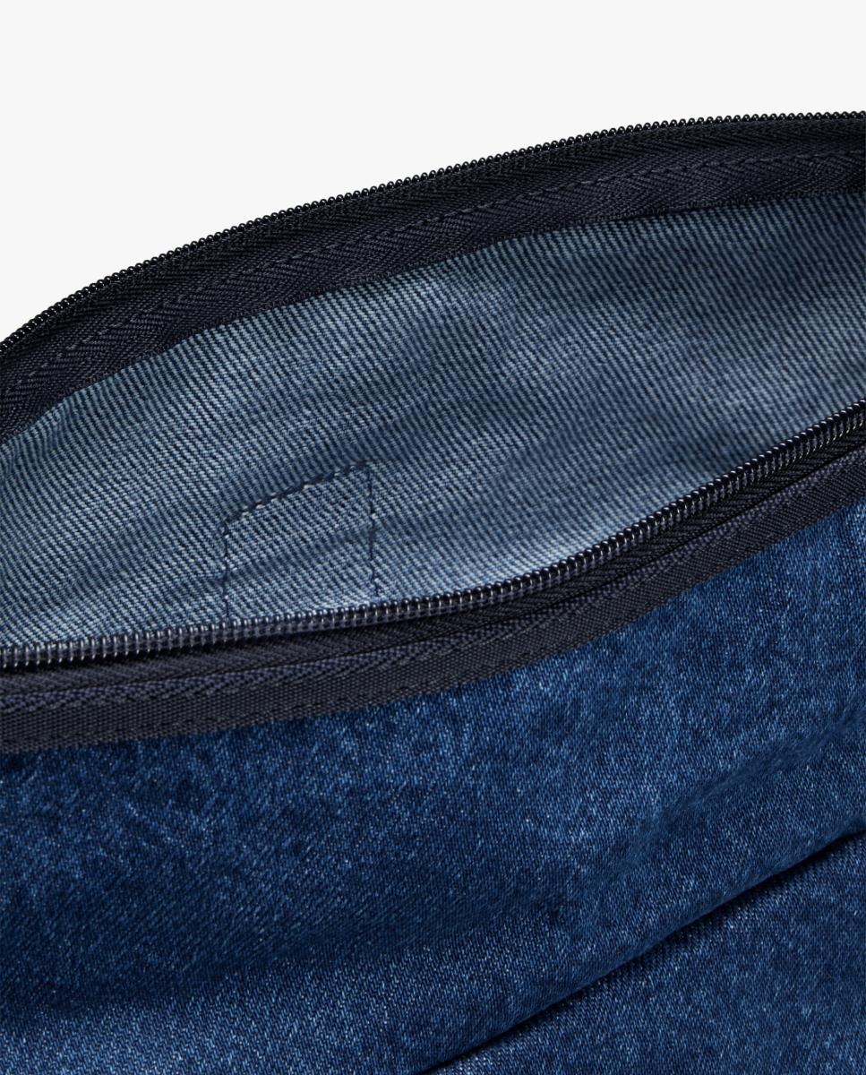 Mochila em Tecido de Ganga com Bandeira da Marca Azul-4