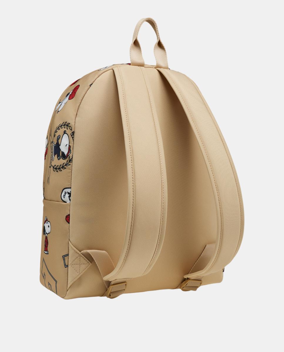 Mochila com Estampado Snoopy Castanho-2