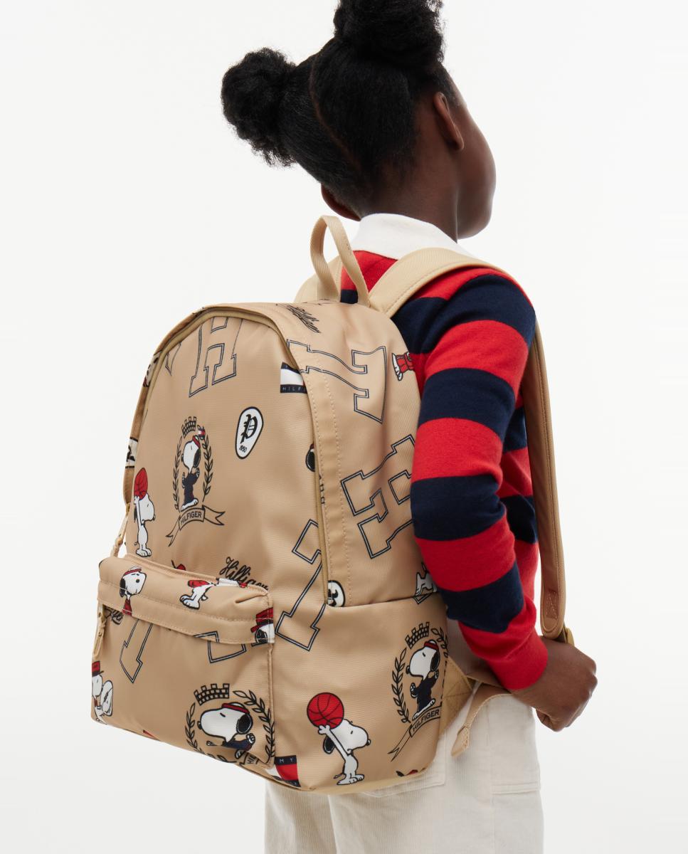 Mochila com Estampado Snoopy Castanho-5