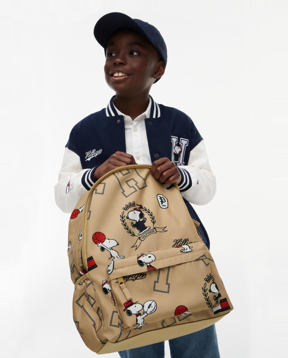 Mochila com Estampado Snoopy Castanho-6