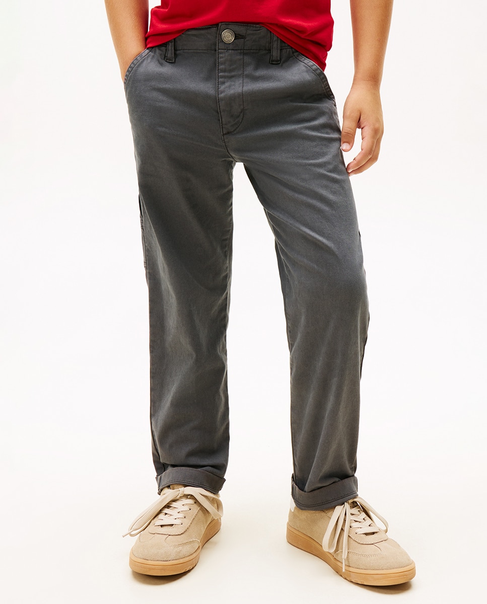 Calças Regular Cinzento-escuro-2