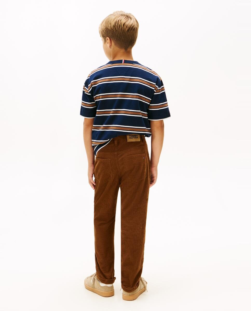 Calças de Bombazina Castanho-3