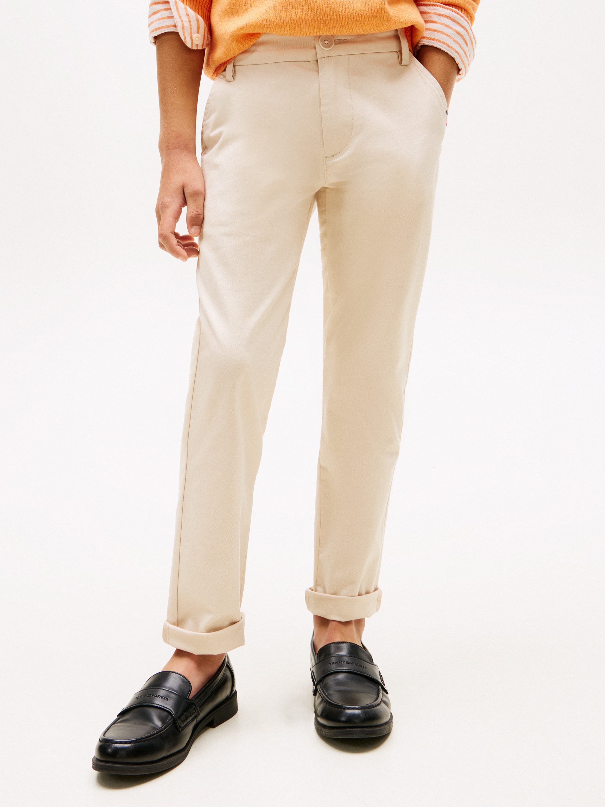 Calças Chino de Algodão Elástico Tommy Hilfiger Castanho-2