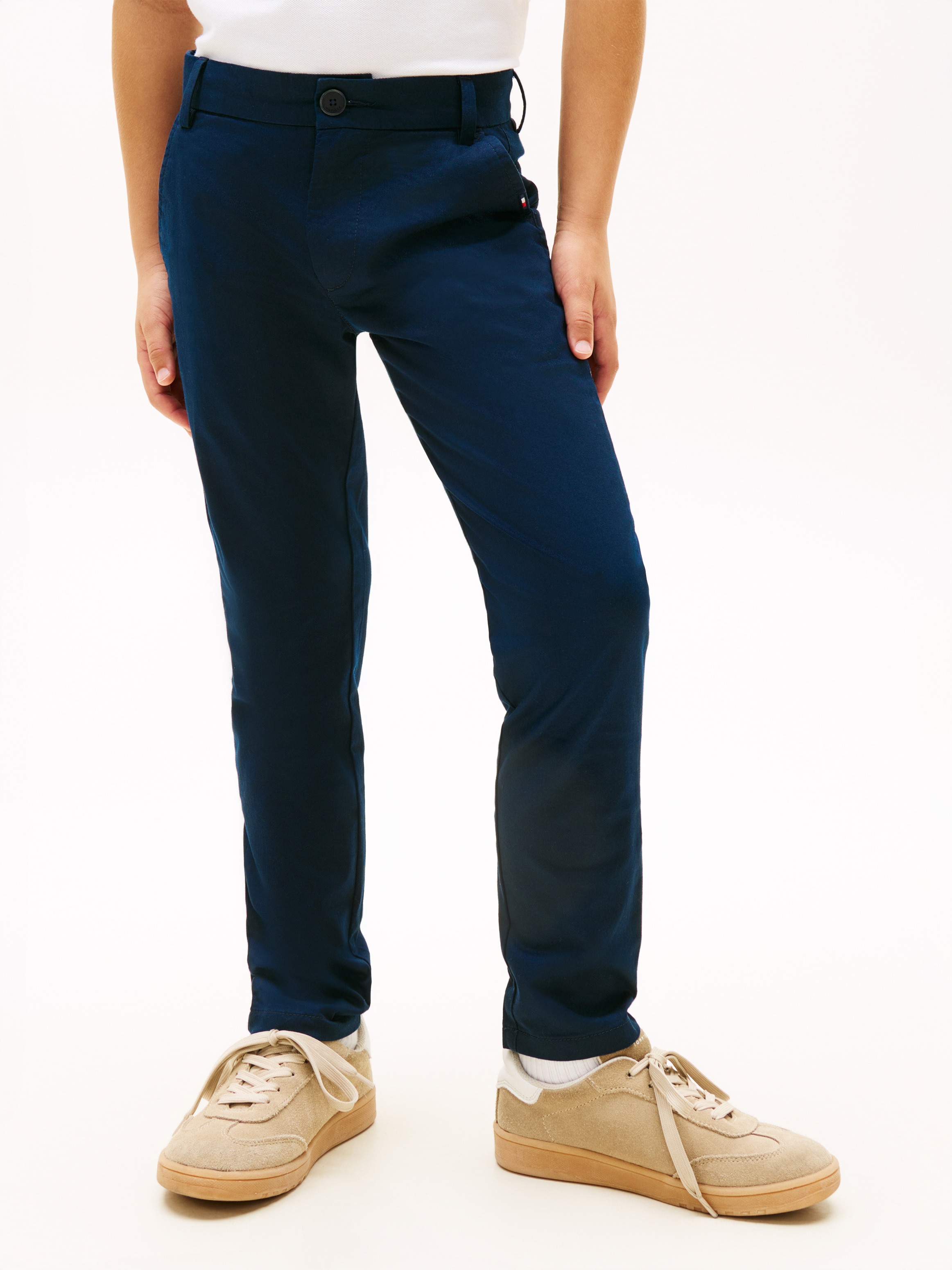 Calças Chino de Algodão Elástico Tommy Hilfiger Azul-2
