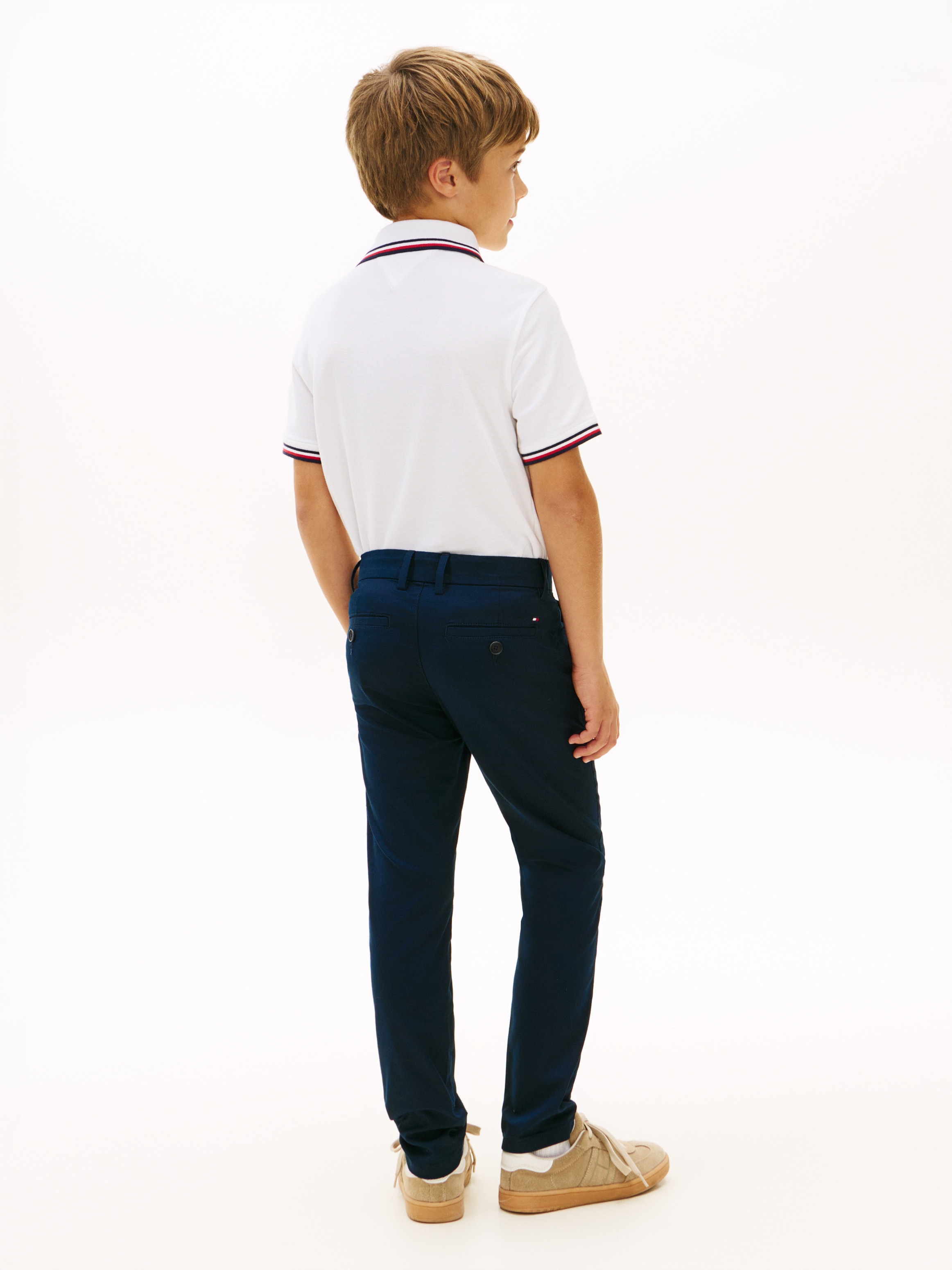 Calças Chino de Algodão Elástico Tommy Hilfiger Azul-4