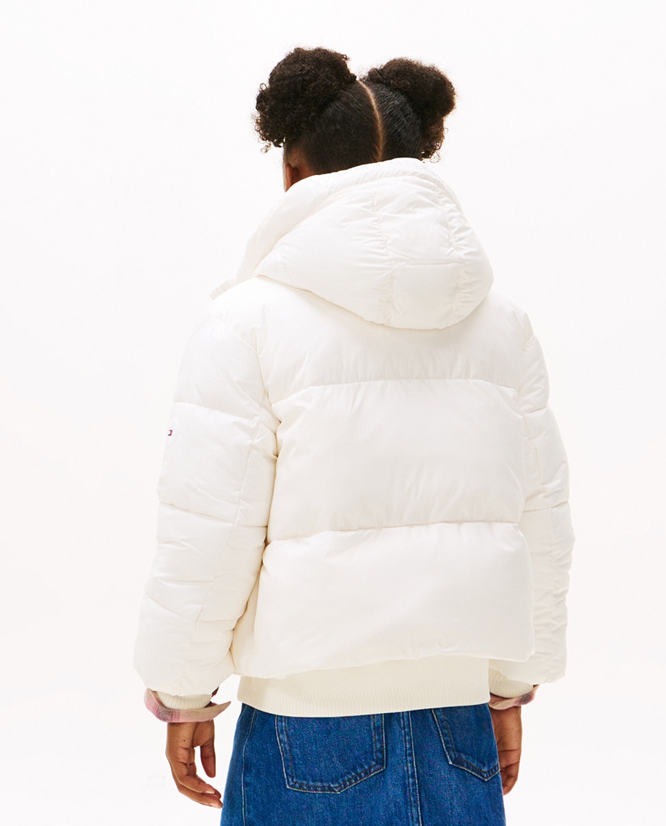 Sobretudo Acolchoado com Capuz Branco-2