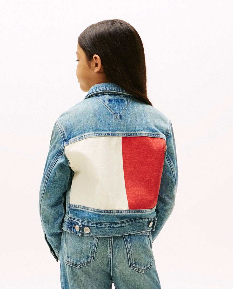 Casaco de Ganga com Bandeira nas Costas Azul-2