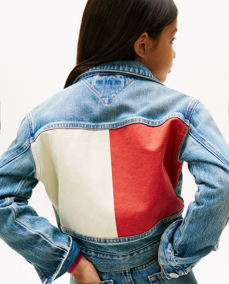 Casaco de Ganga com Bandeira nas Costas Azul-3