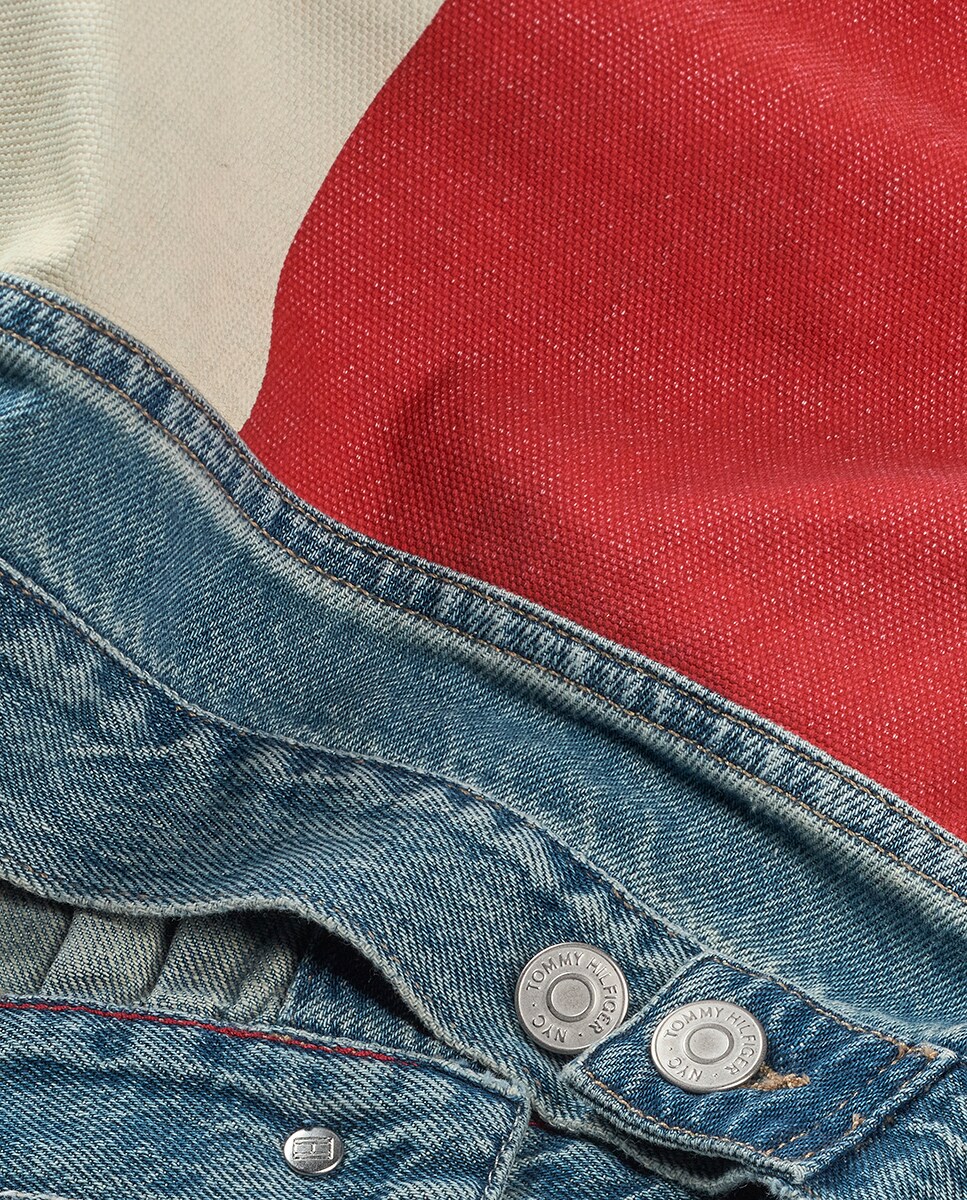 Casaco de Ganga com Bandeira nas Costas Azul-7