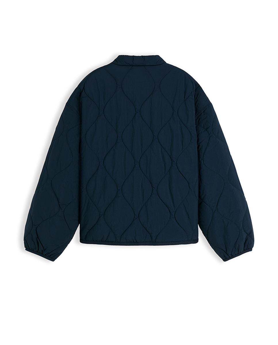 Casaco Acolchoado com Desenho Quilted Azul-6