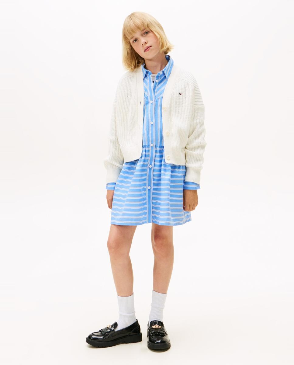 Cardigan de Chenille com Decote em Bico Branco-4