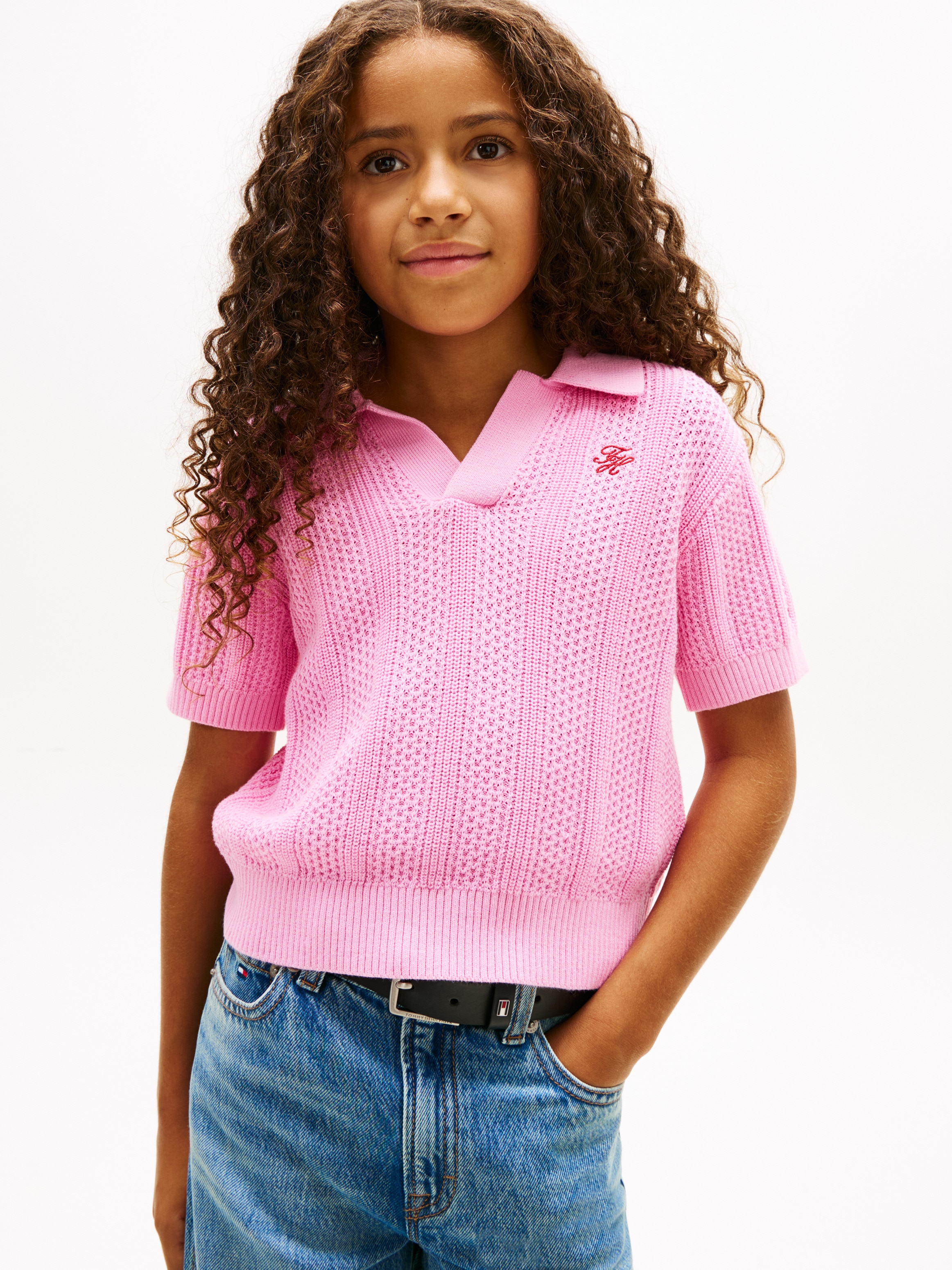 Imagem 0 de Camisola de Malha Tipo Polo de Crochet