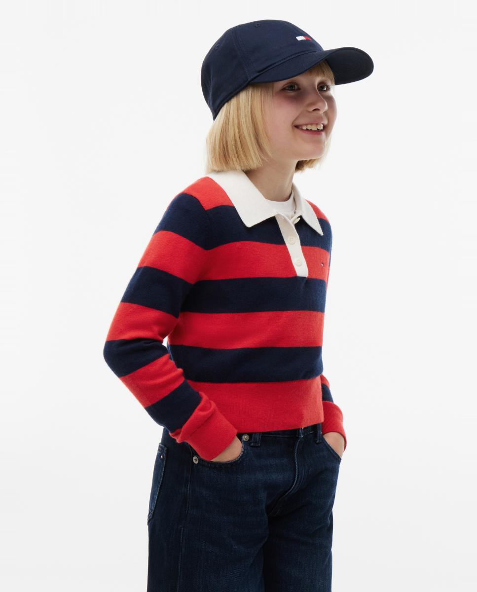 Jersey de niña estilo polo de manga larga - Tommy Hilfiger - Amarillo Amarillo-1