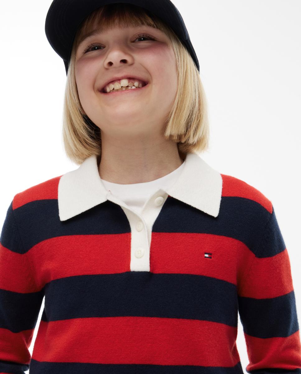 Jersey de niña estilo polo de manga larga - Tommy Hilfiger - Amarillo Amarillo-3