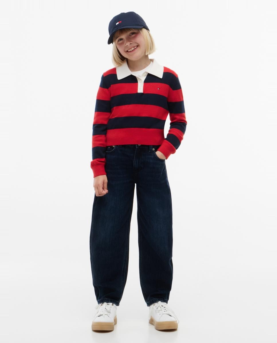 Jersey de niña estilo polo de manga larga - Tommy Hilfiger - Amarillo Amarillo-4