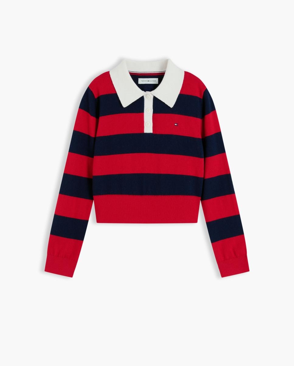 Jersey de niña estilo polo de manga larga - Tommy Hilfiger - Amarillo Amarillo-5