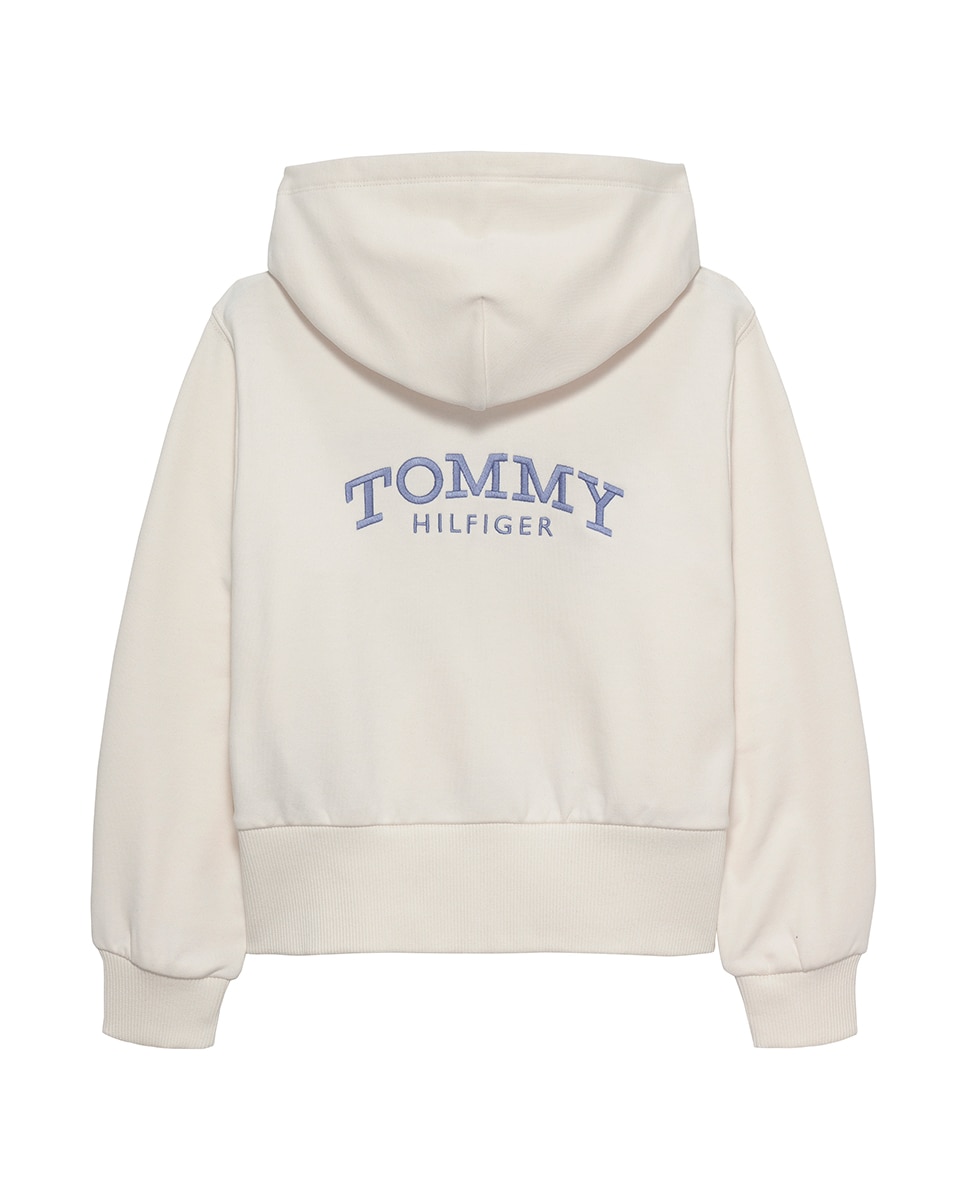 Sweatshirt com Capuz e Fecho de Correr Branco-6