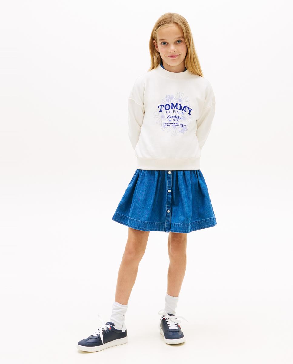 Sweatshirt com Logótipo Floral Tommy Hilfiger Branco-4