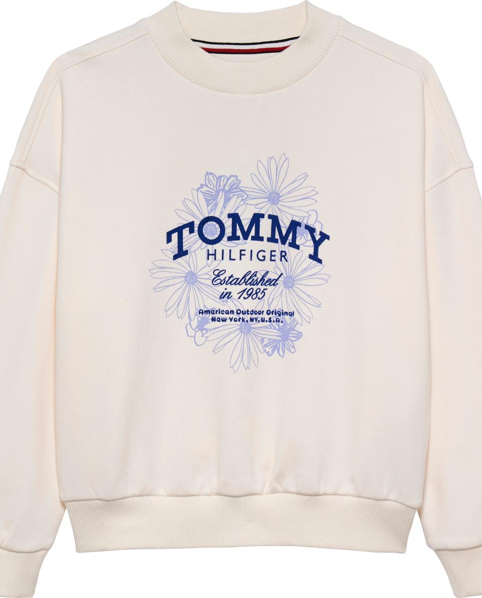 Sweatshirt com Logótipo Floral Tommy Hilfiger Branco-5