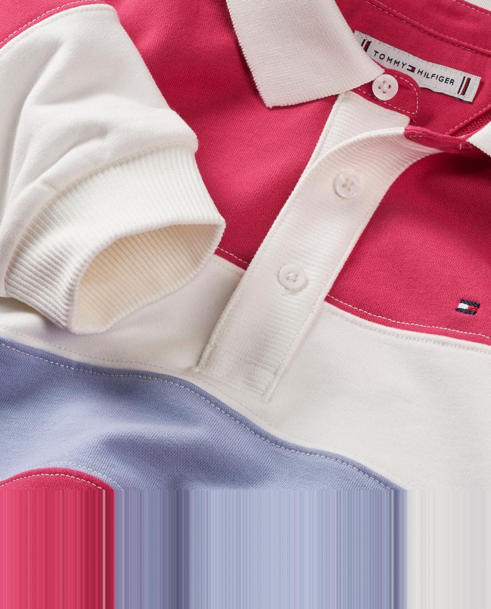 Polo Tipo Sweatshirt às Riscas Tommy Hilfiger Rosa-7