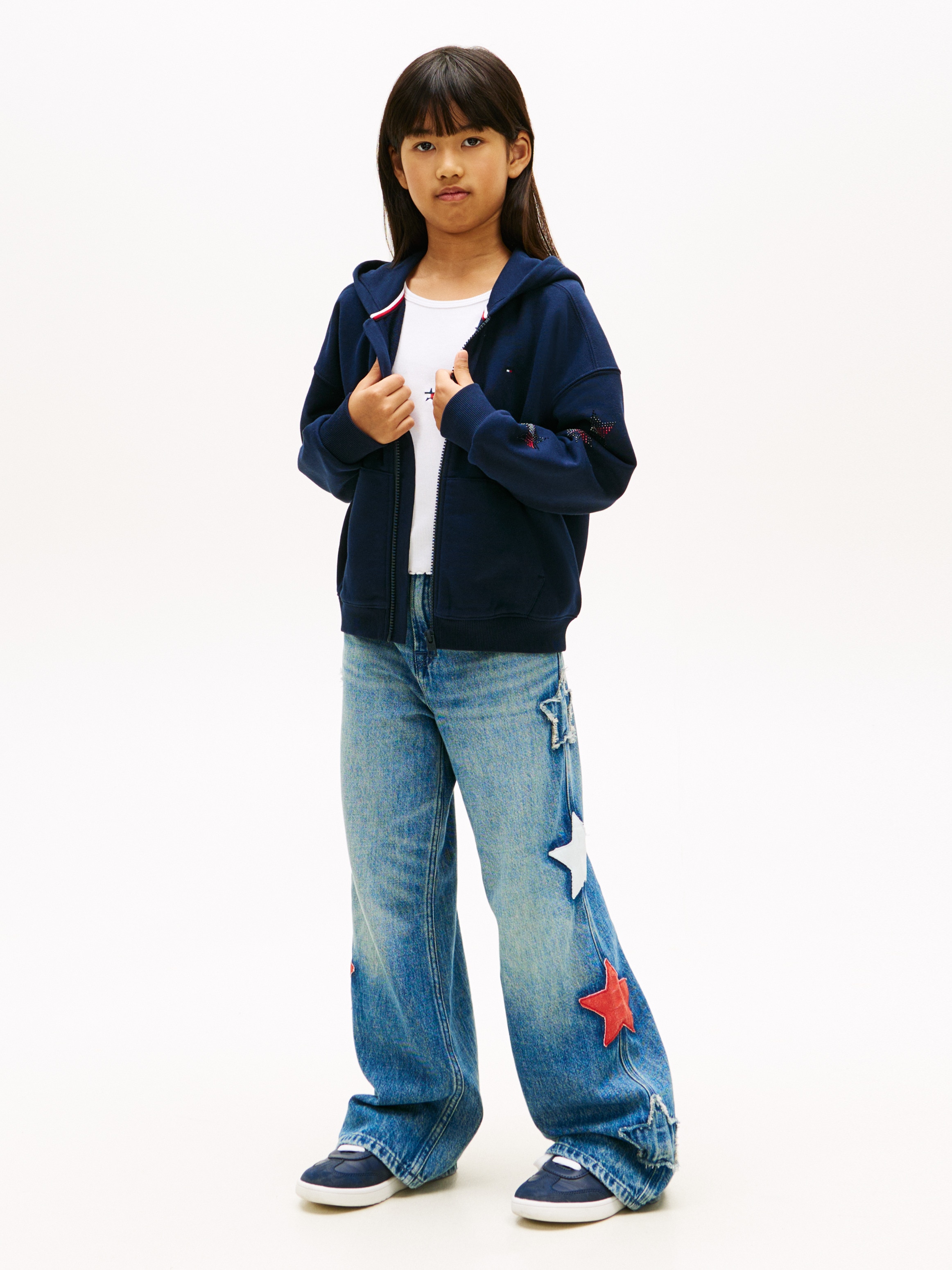 Sweatshirt com Capuz e Estrela Decorativa nas Costas Tommy Hilfiger Azul-4
