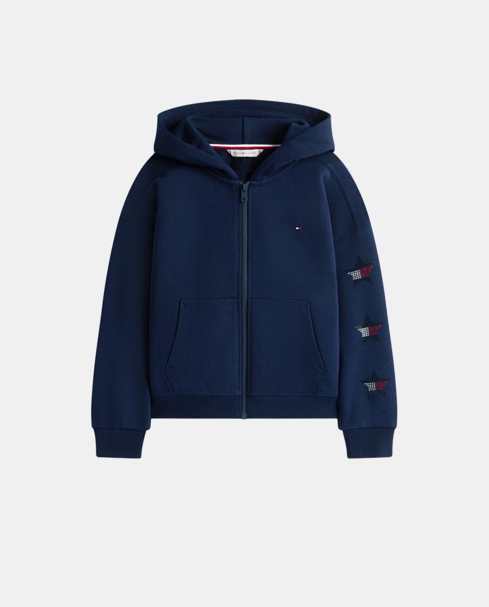 Sweatshirt com Capuz e Estrela Decorativa nas Costas Tommy Hilfiger Azul-5