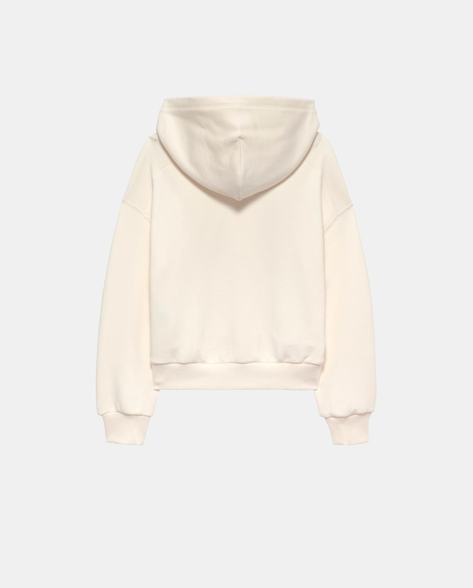 Sweatshirt com Capuz e Logótipo em Relevo Tommy Hilfiger Creme-2