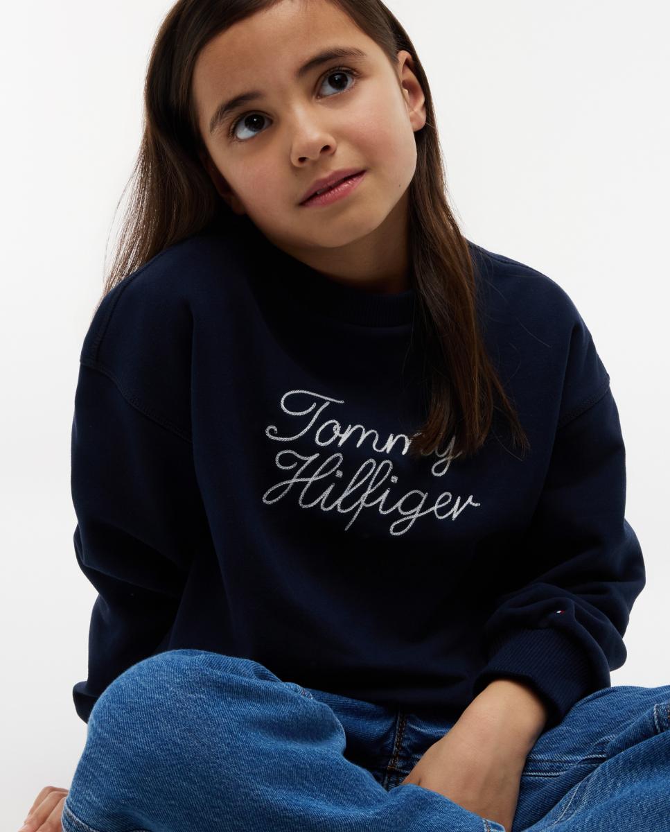 Sweatshirt com logótipo bordado Tommy Hilfiger Azul-3