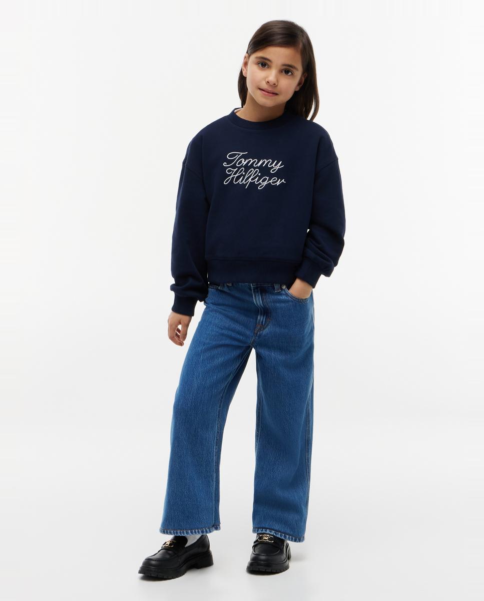 Sweatshirt com logótipo bordado Tommy Hilfiger Azul-4