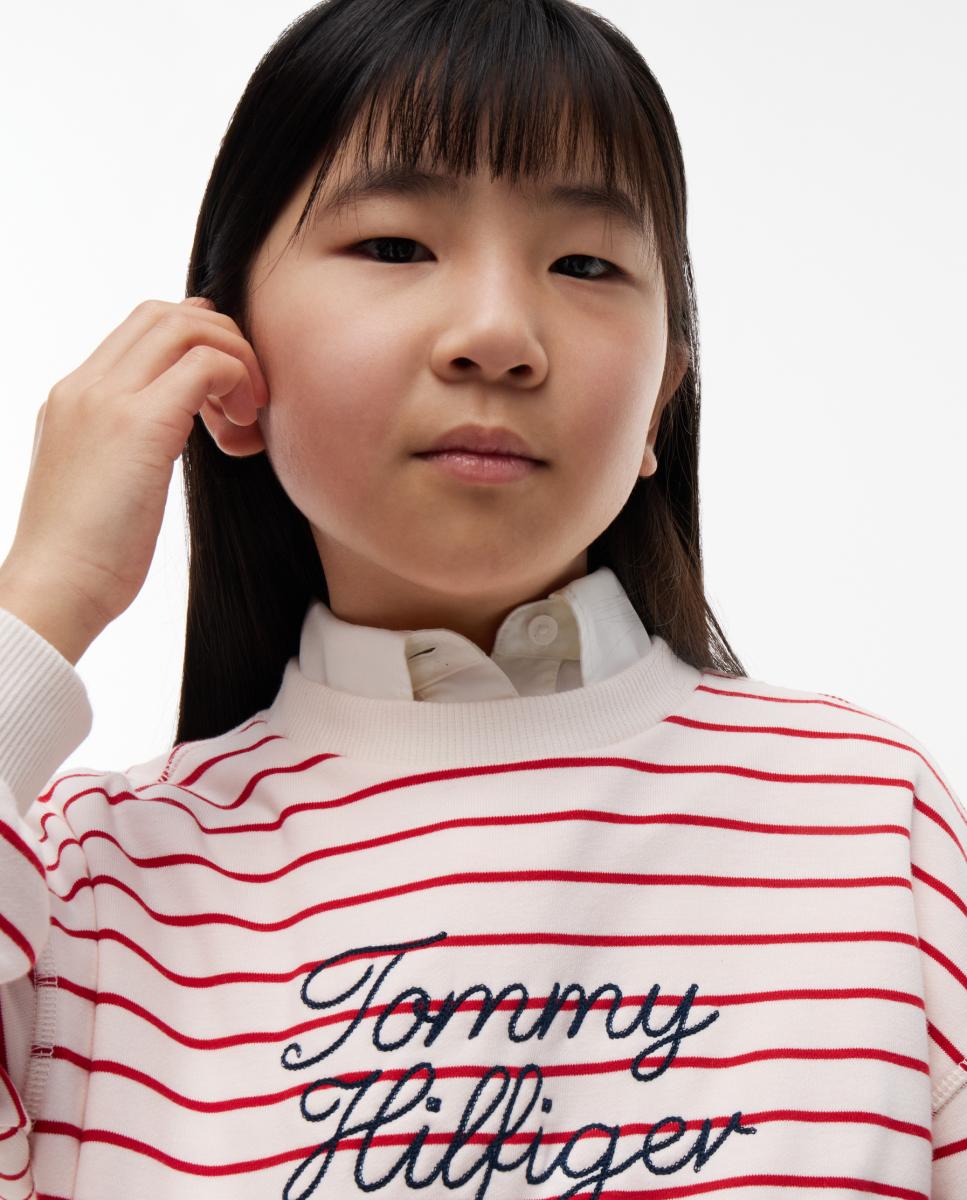 Sweatshirt com logótipo bordado Tommy Hilfiger Vermelho-3