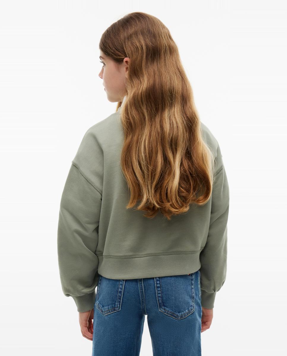 Sweatshirt com Decote Redondo Amarelo-2