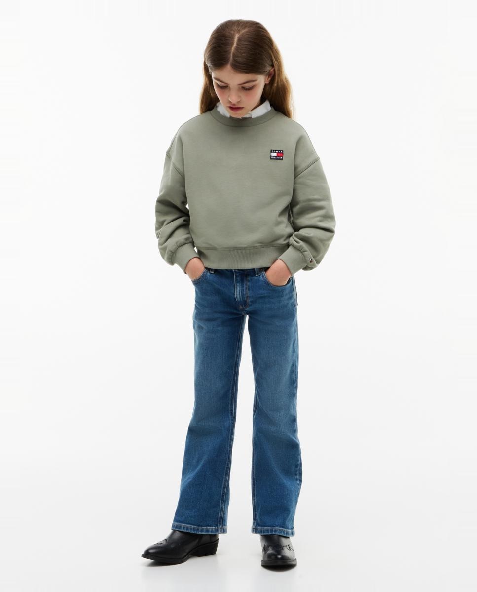 Sweatshirt com Decote Redondo Amarelo-4