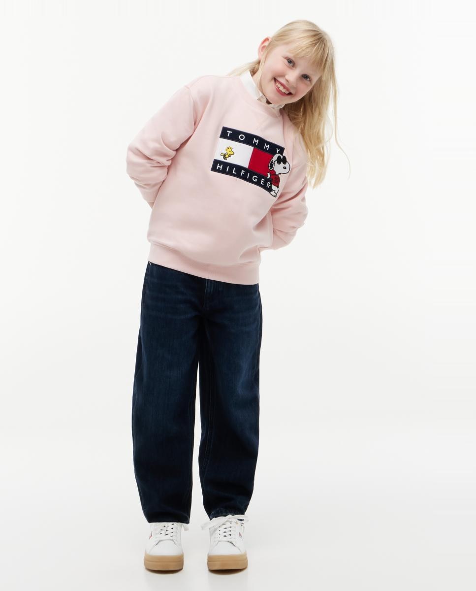 Sweatshirt com Decote Redondo e Logótipo Snoopy Amarelo-4