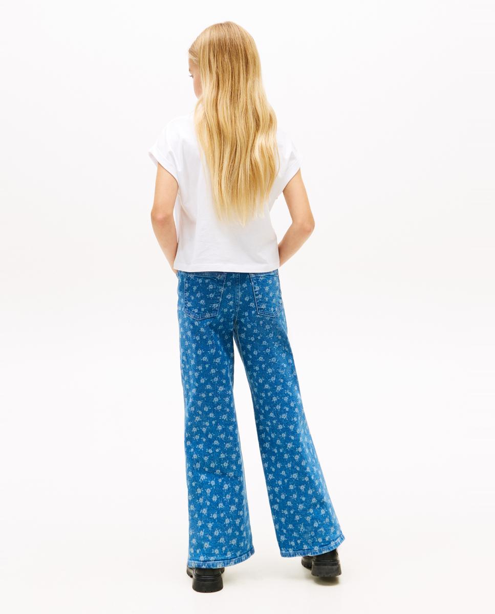 T-shirt Cropped com Logótipo Floral Tommy Hilfiger Branco-2