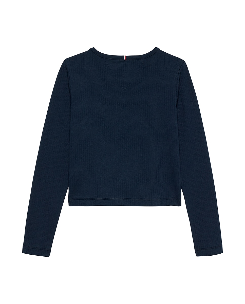 Camisola Canelada com Manga Comprida Tommy Hilfiger Azul-2