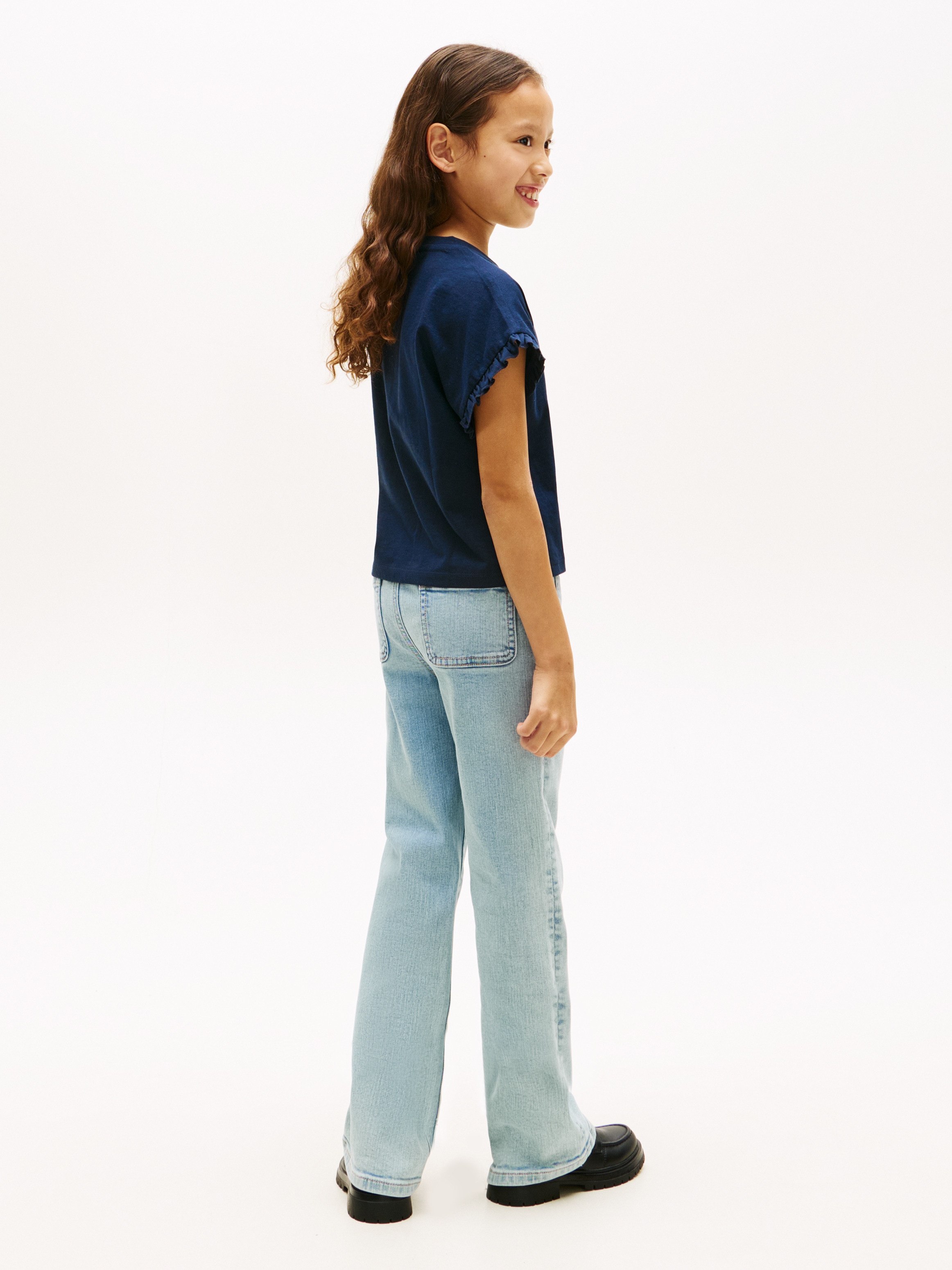 T-shirt com Folhos e Logótipo no Peito Tommy Hilfiger Azul-2