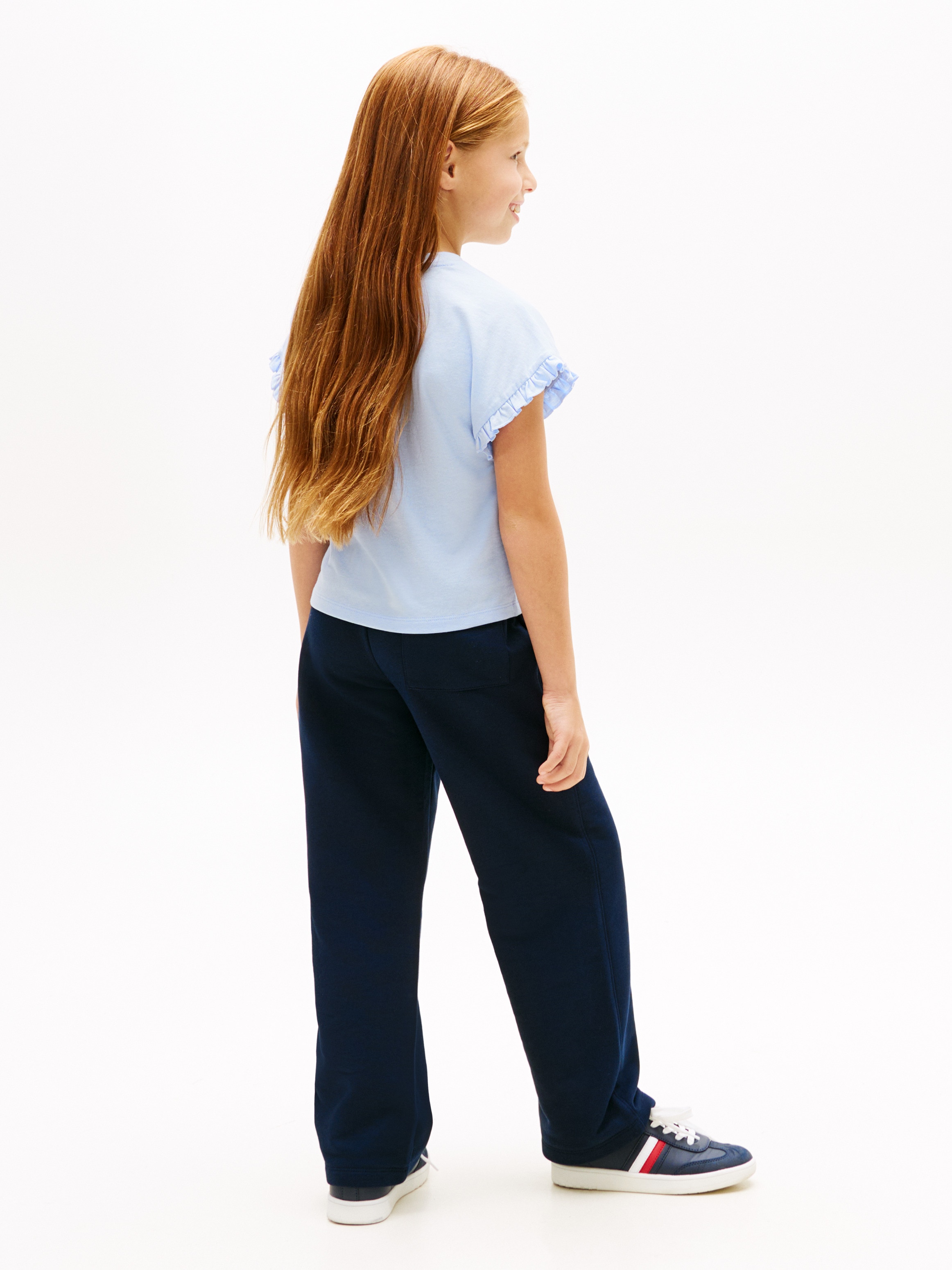 T-shirt com Folhos e Logótipo no Peito Tommy Hilfiger Azul-2