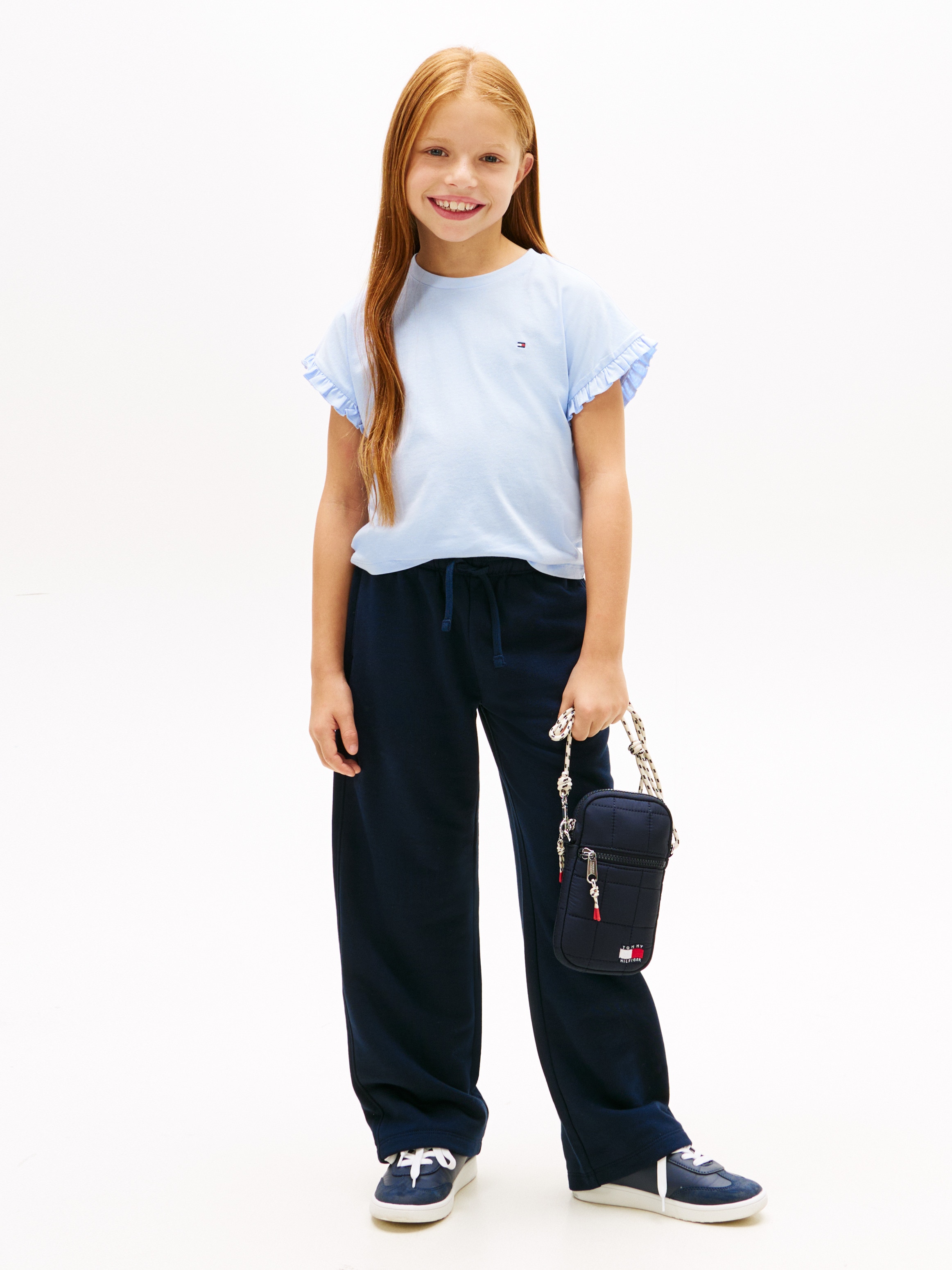 T-shirt com Folhos e Logótipo no Peito Tommy Hilfiger Azul-4