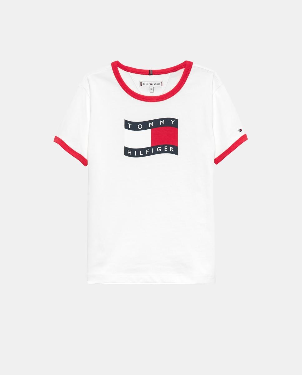 Imagem 0 de T-shirt com Logótipo à Frente e Debruados em Contraste