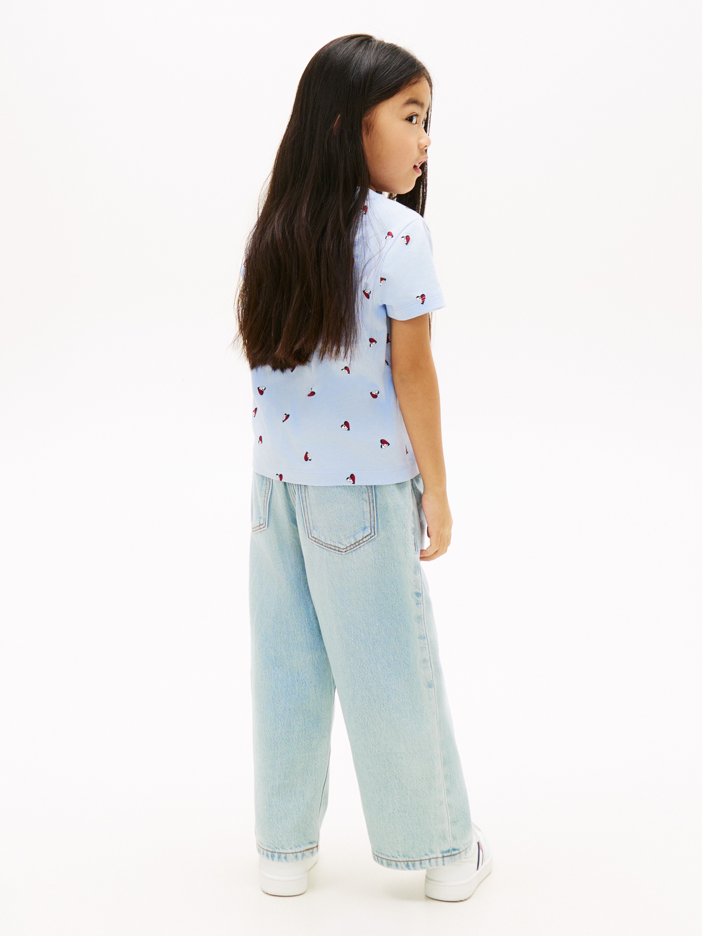 T-shirt com Corações Bordados Tommy Hilfiger Azul-2
