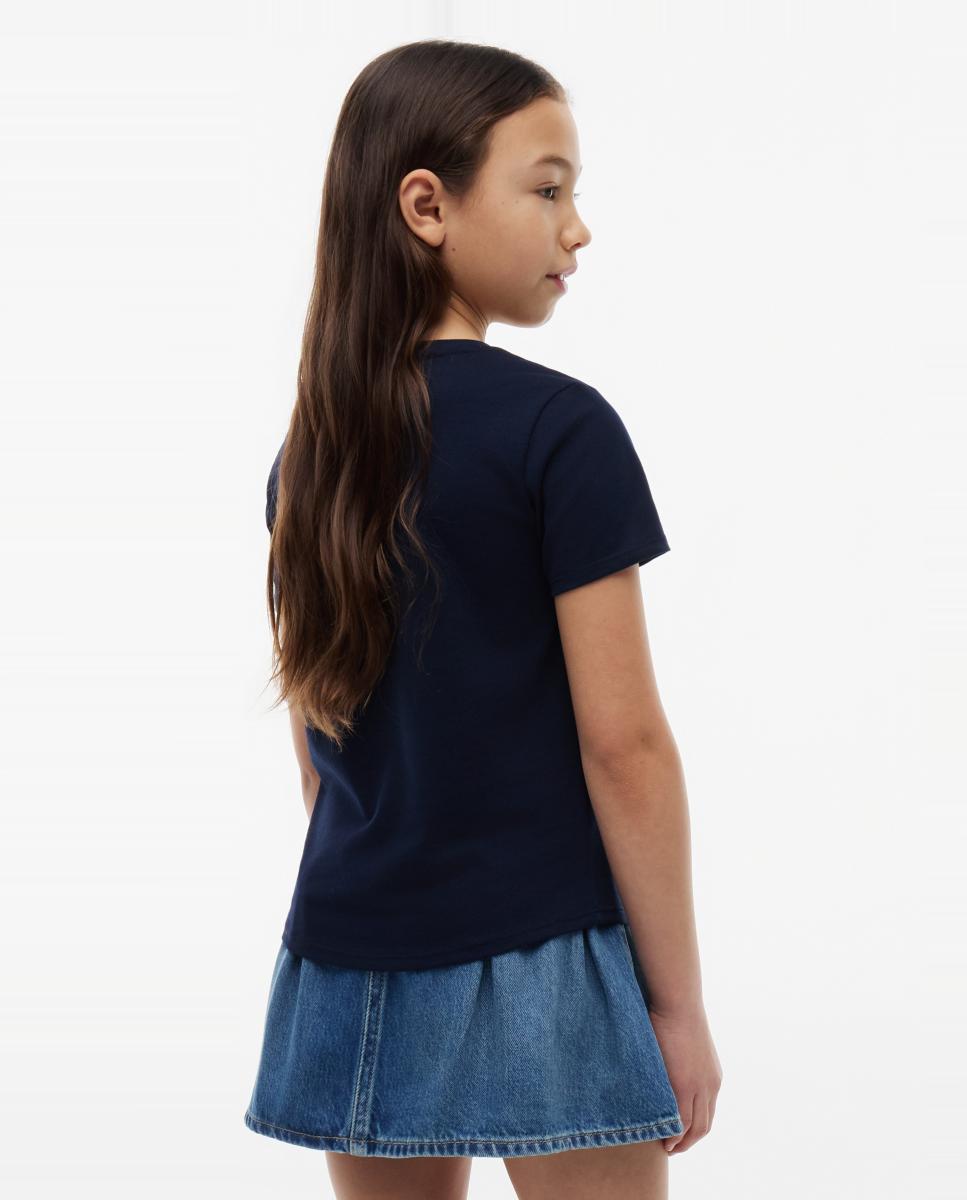 Imagen 2 de Camiseta de niña de manga corta con logo bordado - Tommy Hilfiger - Azul Azul