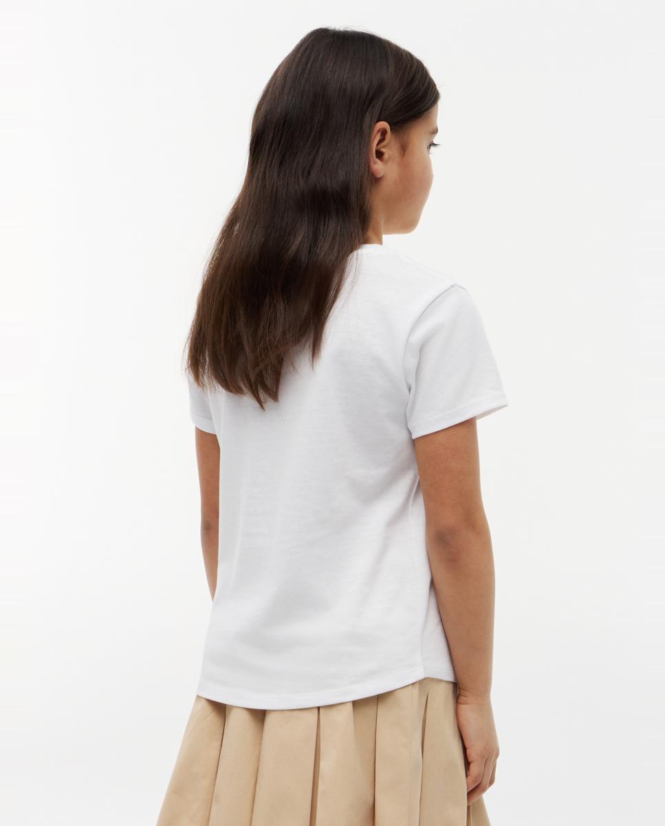 T-shirt de Manga Curta com Logótipo Bordado Tommy Hilfiger Branco-2