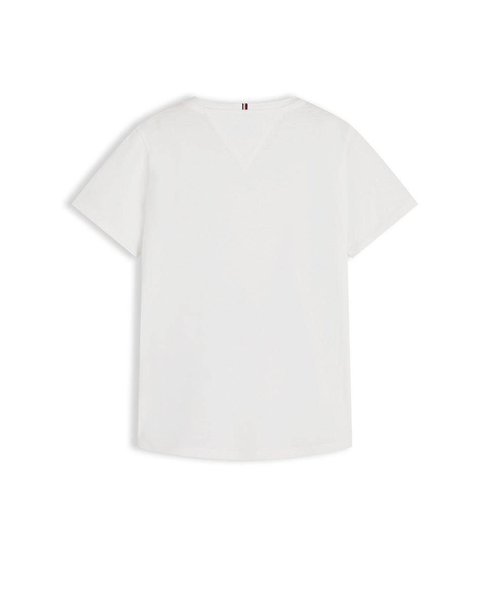 T-shirt de Manga Curta com Logótipo Bordado Tommy Hilfiger Branco-6