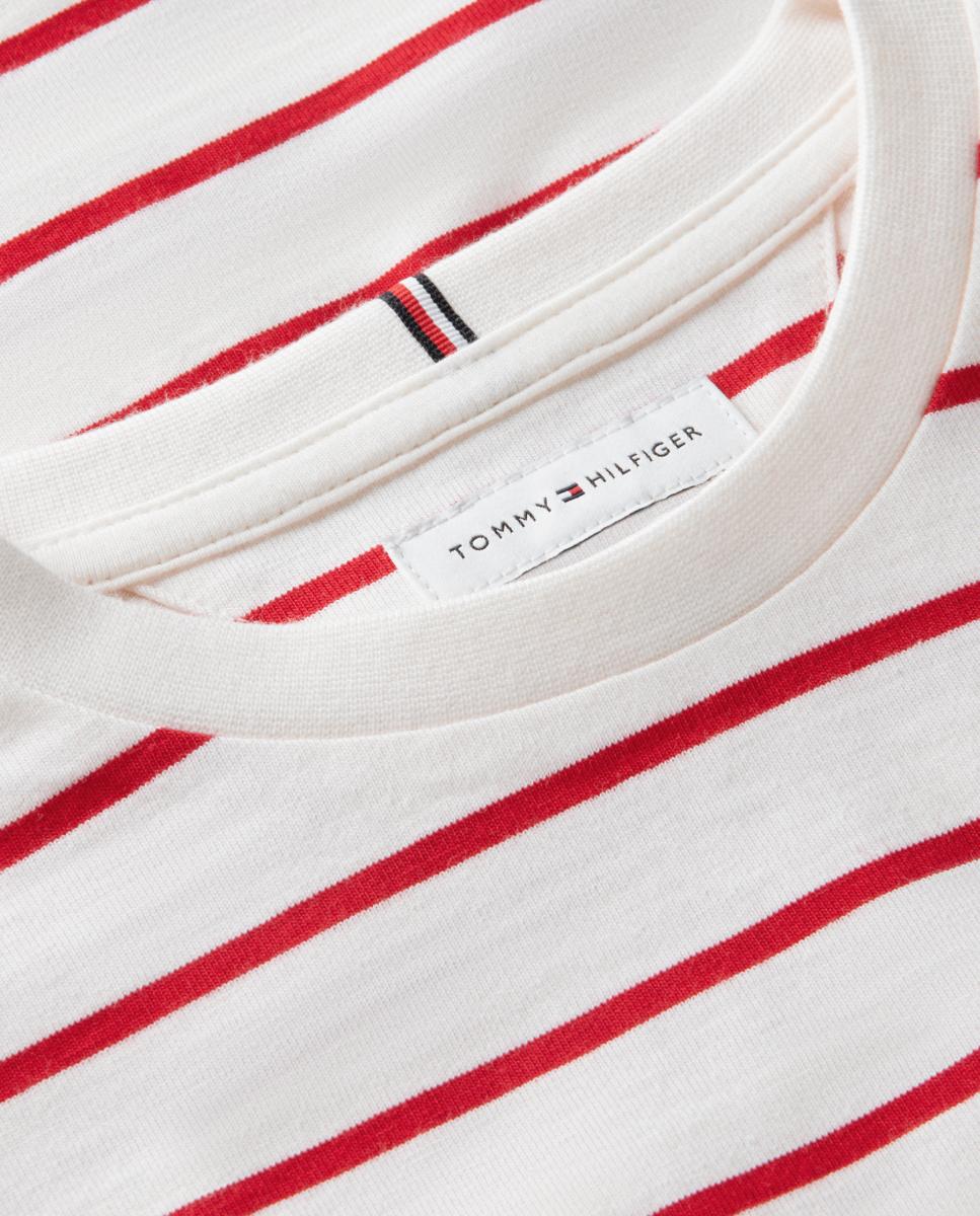 Camiseta de niña de manga larga con logo bordado - Tommy Hilfiger - Rojo Rojo-8